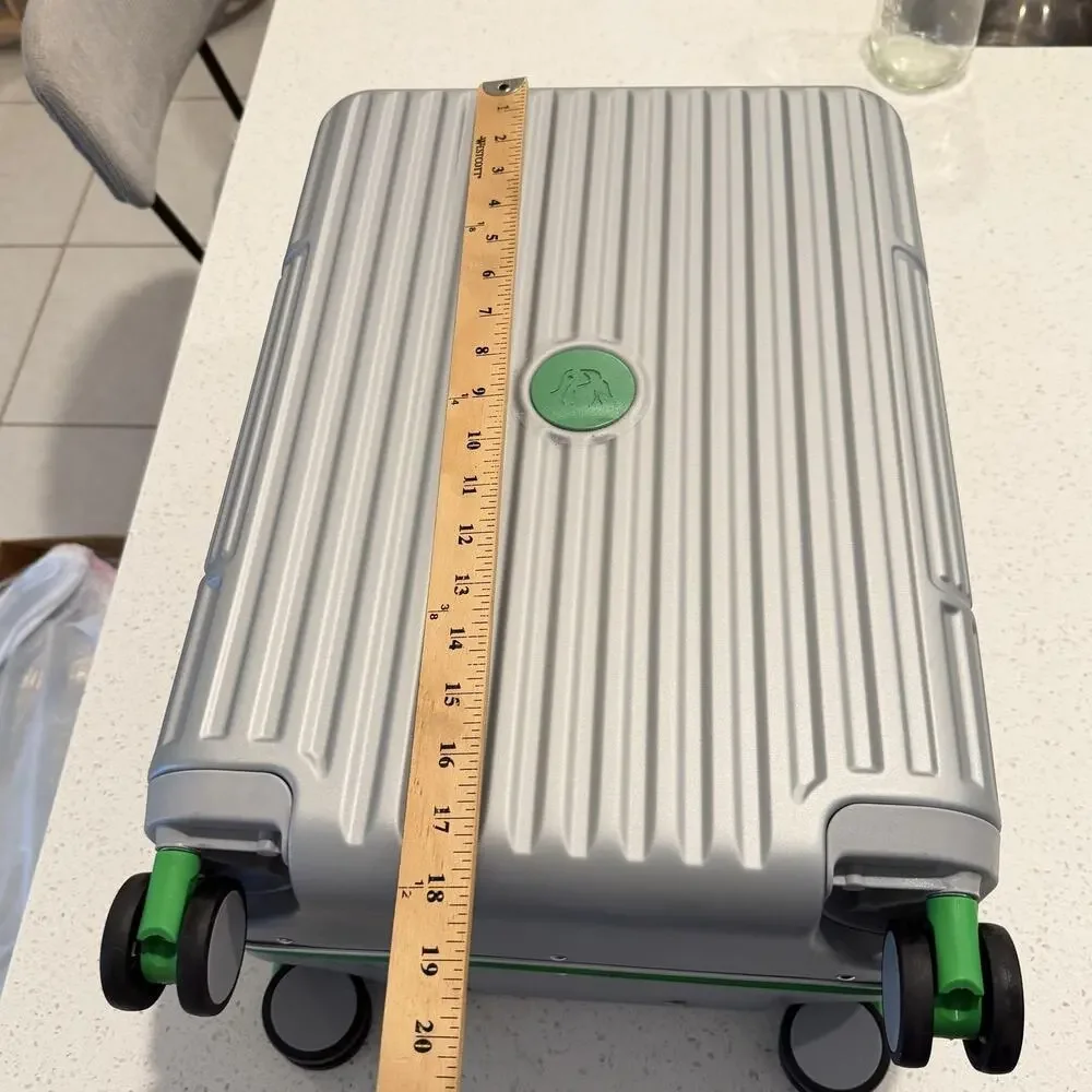 Drunk Elephant Silver Carry On Spinner Suitcase Hardcase Luggage Travel